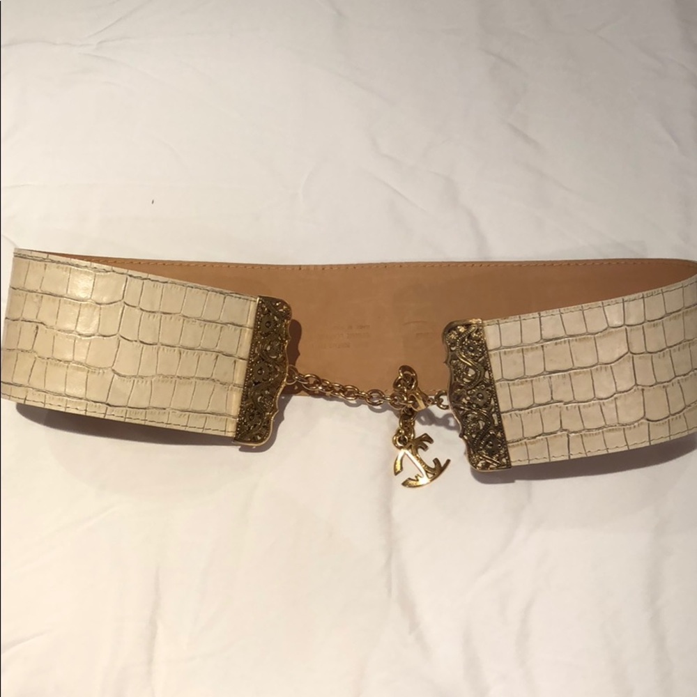 Roberto Cavalli, wide belt with gold hardware